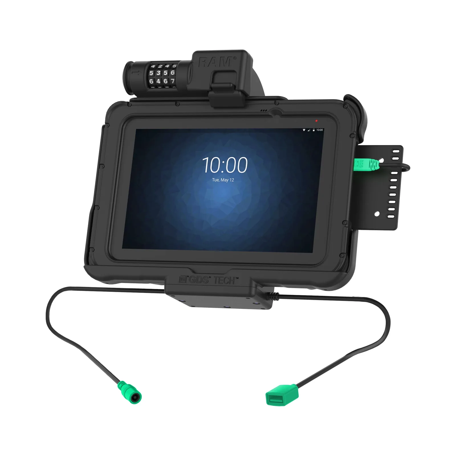 Dock GDS RAM Mounts con ricarica e dati, con serratura a chiave per Zebra ET5x 8.3" & 8.4" Series (RAM-HOL-ZE10PDCLU)