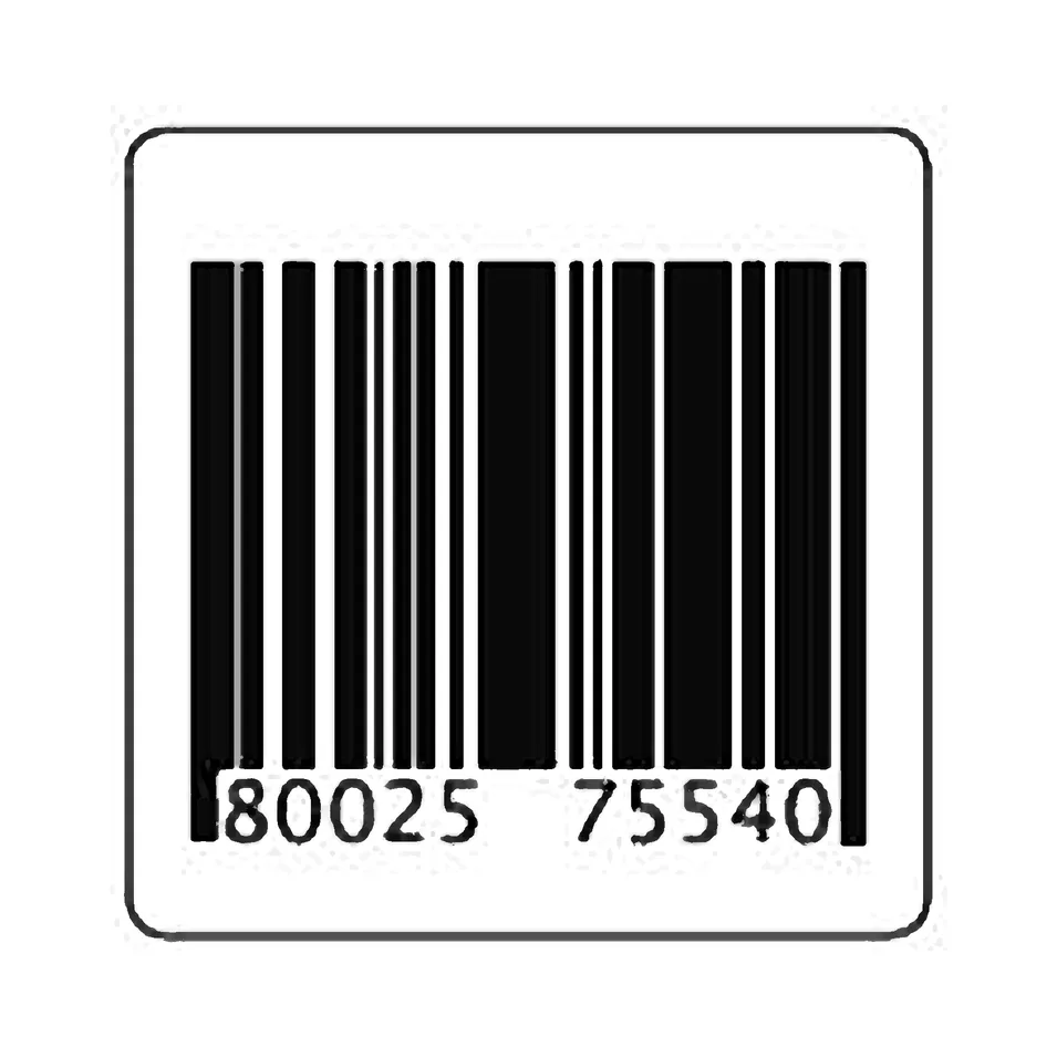 Etichetta Antitaccheggio RF 8.2 MHz Checkpoint 4x4 cm con Falso Barcode - vista fronte