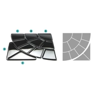 Kit anfiteatro completo per vassoi da banco, versione 1 in PMMA (H 4 cm) SECTPMA105