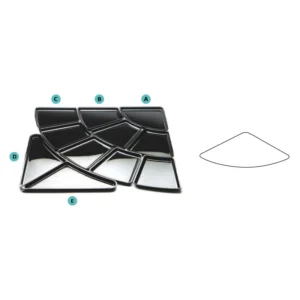 Kit anfiteatro, vassoio componente A, versione 1 in PMMA (H 4 cm), 27,5 × 27,5 × 4 cm SECTPMAA05
