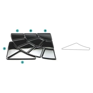 Kit anfiteatro, vassoio componente D, versione 1 in PMMA (H 4 cm), 52 × 38 × 4 cm SECTPMDD05