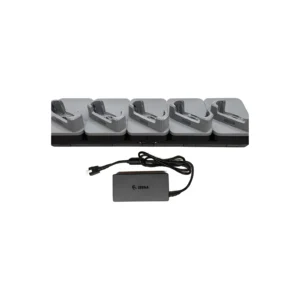 Kit Base di Ricarica e Comunicazione Ethernet/USB Zebra 5 Posti per TC201 con Custodia Rinforzata (CRD-TCVTB-5DE-1) - vista prodotto