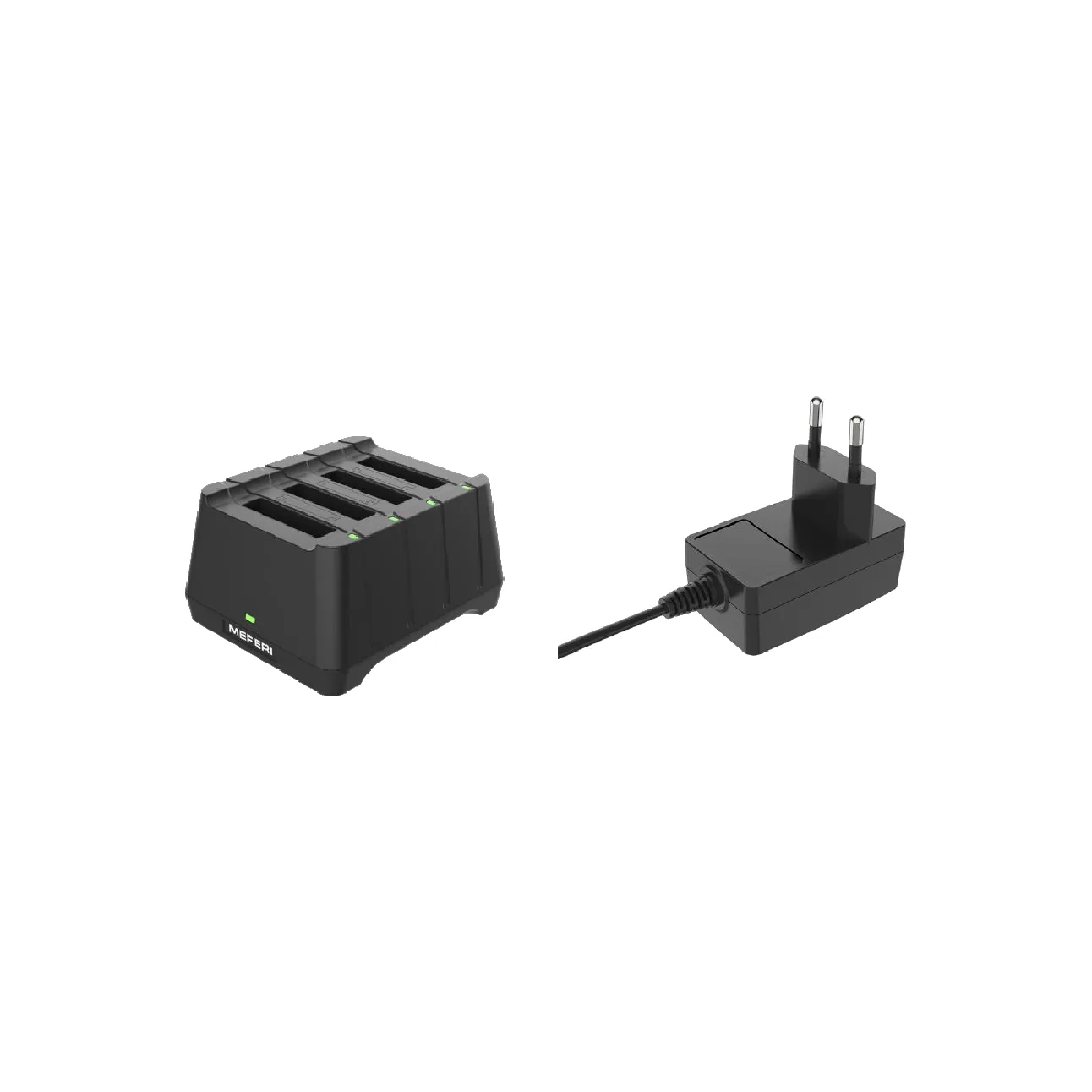 Kit caricabatterie a 4 posti con alimentatore europeo Meferi per ME40K (ME40K-4SBATCKIT-EU-01) - vista prodotto