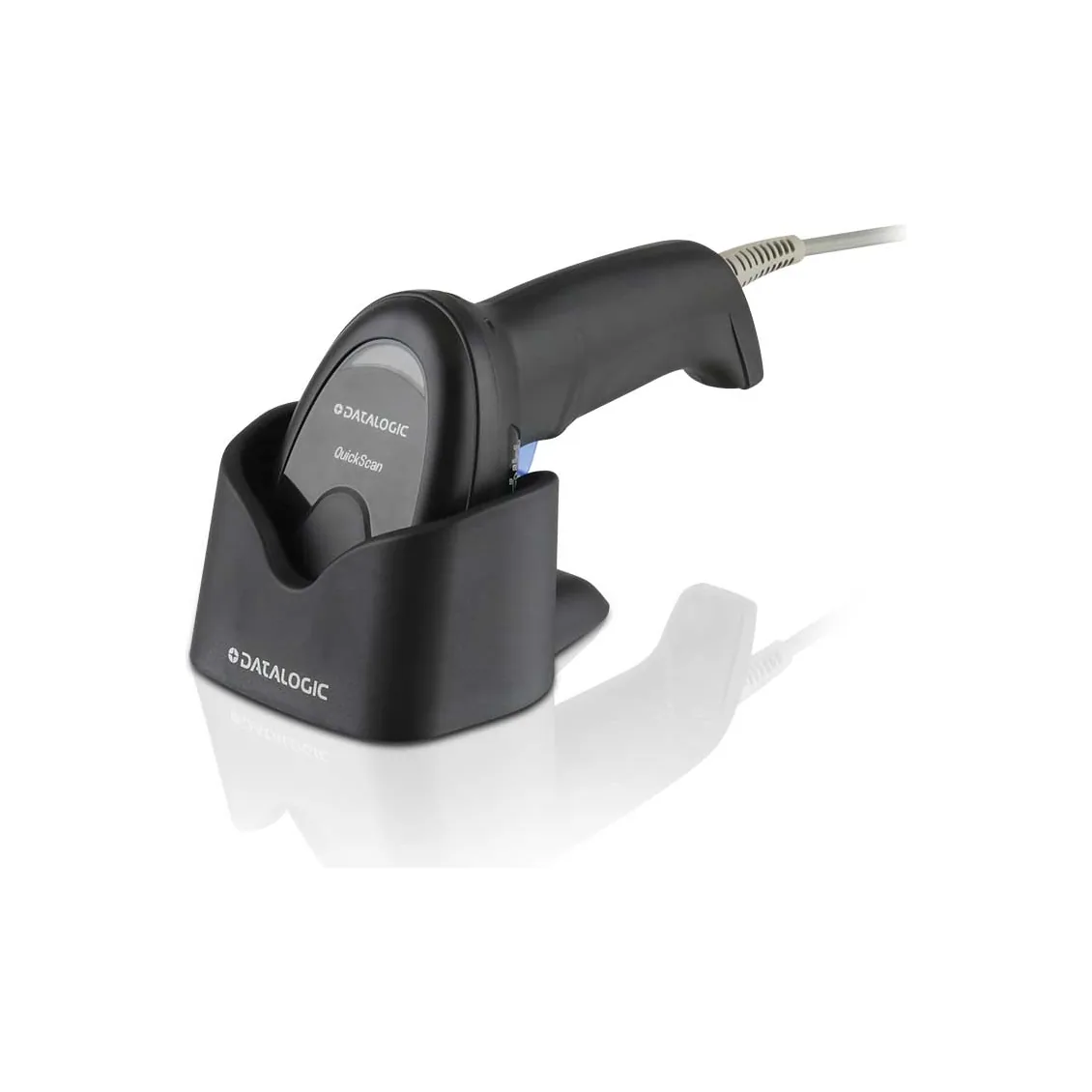 Lettore Datalogic QuickScan QD2200 - vista lato sinistro, nel porta-lettore