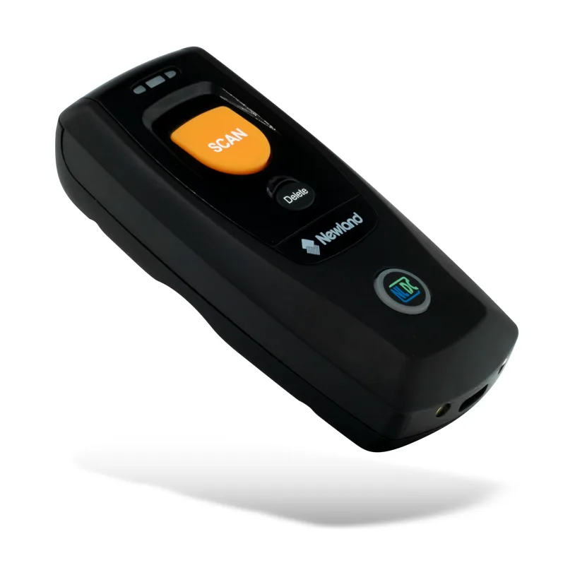 Lettore Newland BS80 Piranha II - vista inclinata dall'alto, si vede il fondo con la porta USB-C