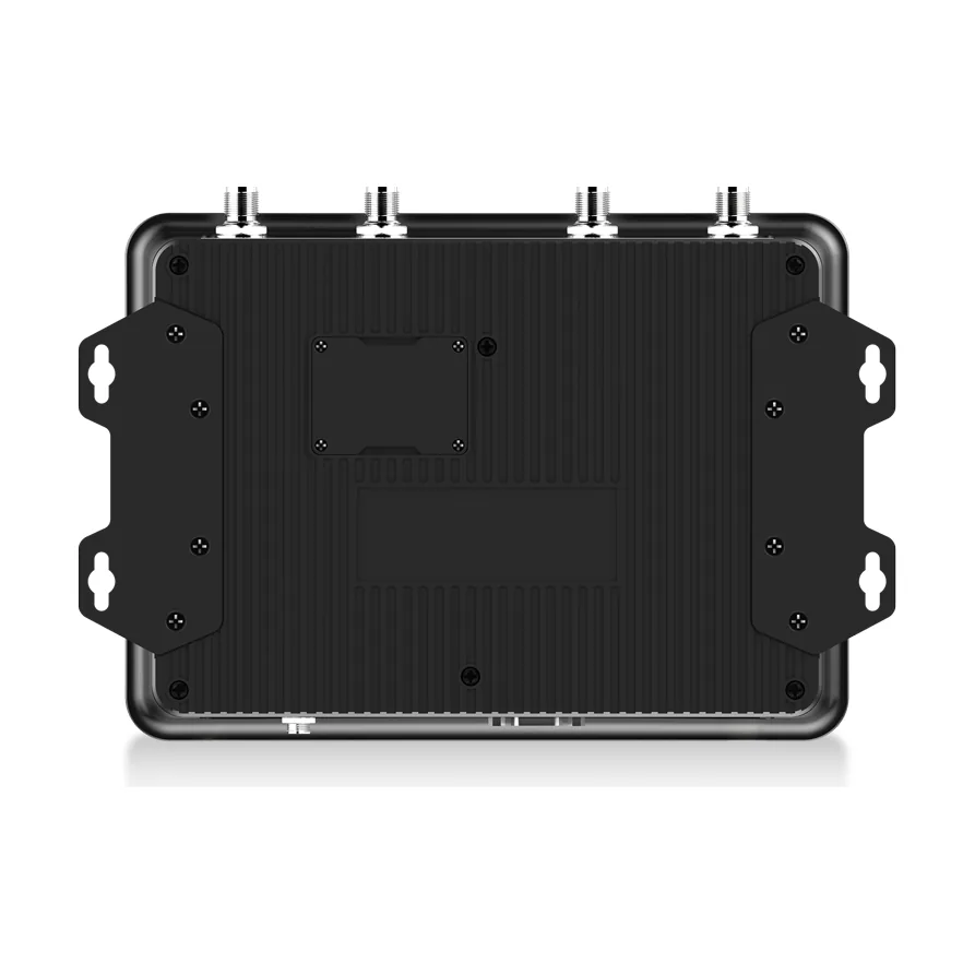 Lettore RFID UHF Newland URF520 Solea - vista retro con staffe