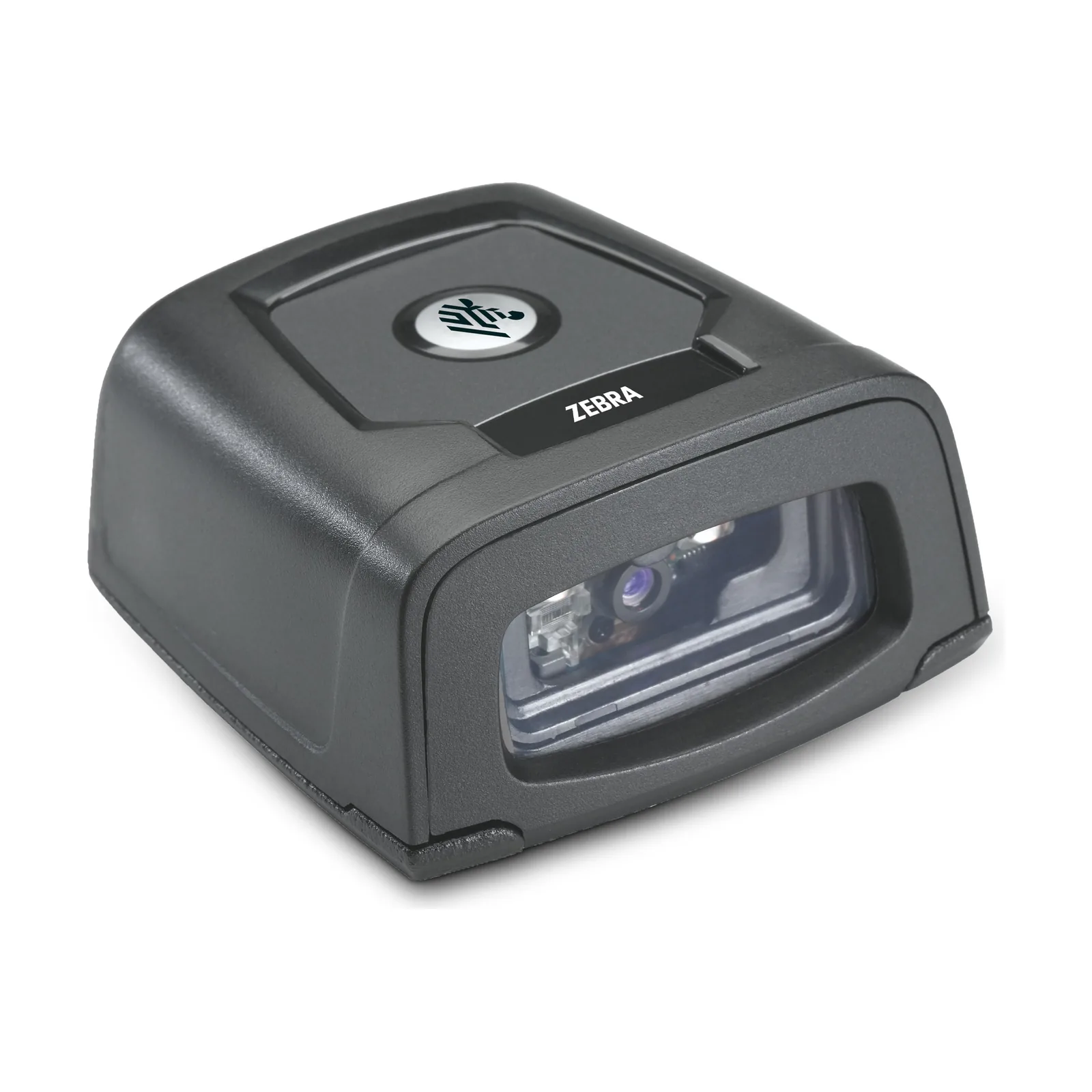 Lettore Zebra DS457 - vista tre quarti dall'alto: tetto con logo Zeb