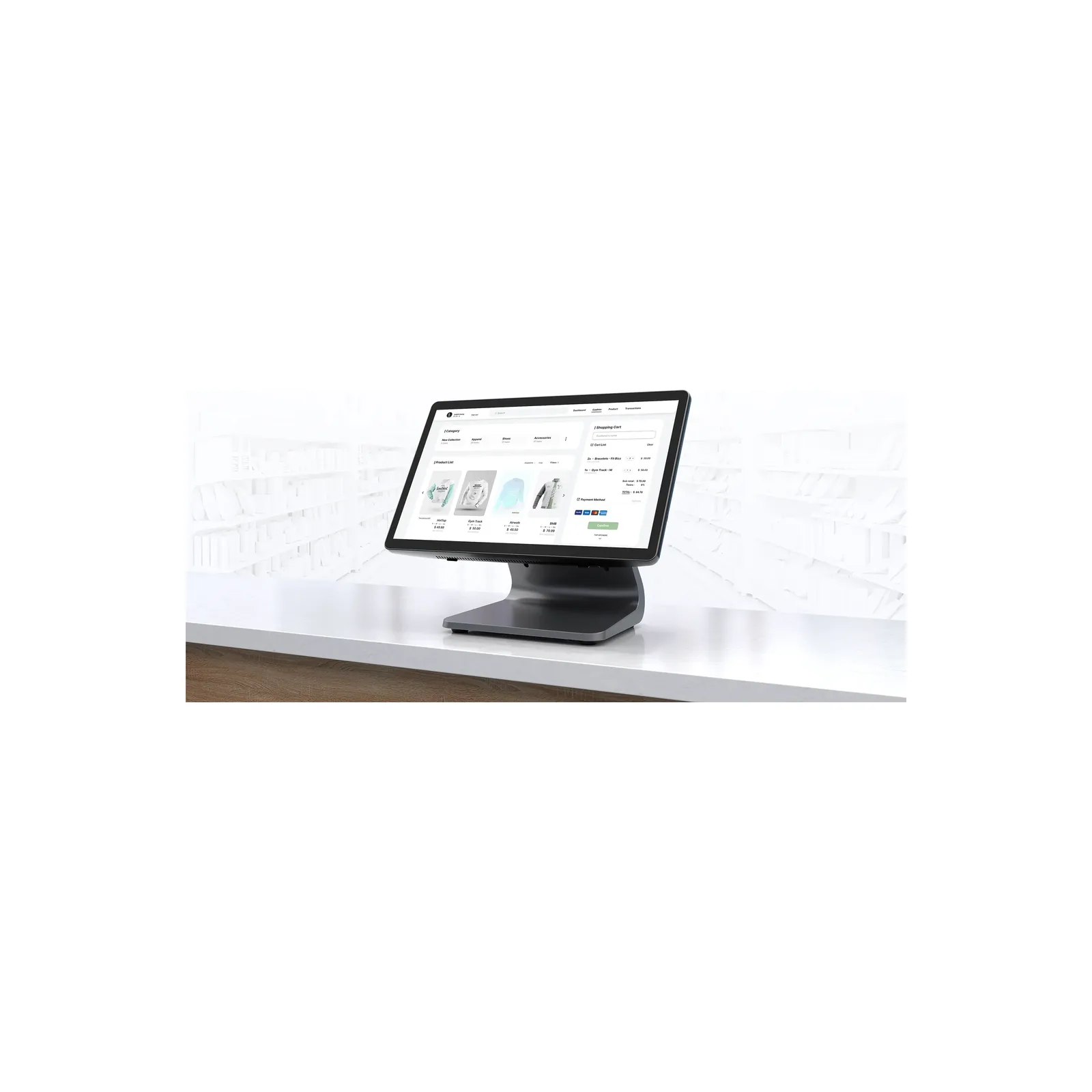 Monitor Touch Elo E-Series 3 - vista in uso (POS con schermata cassa)