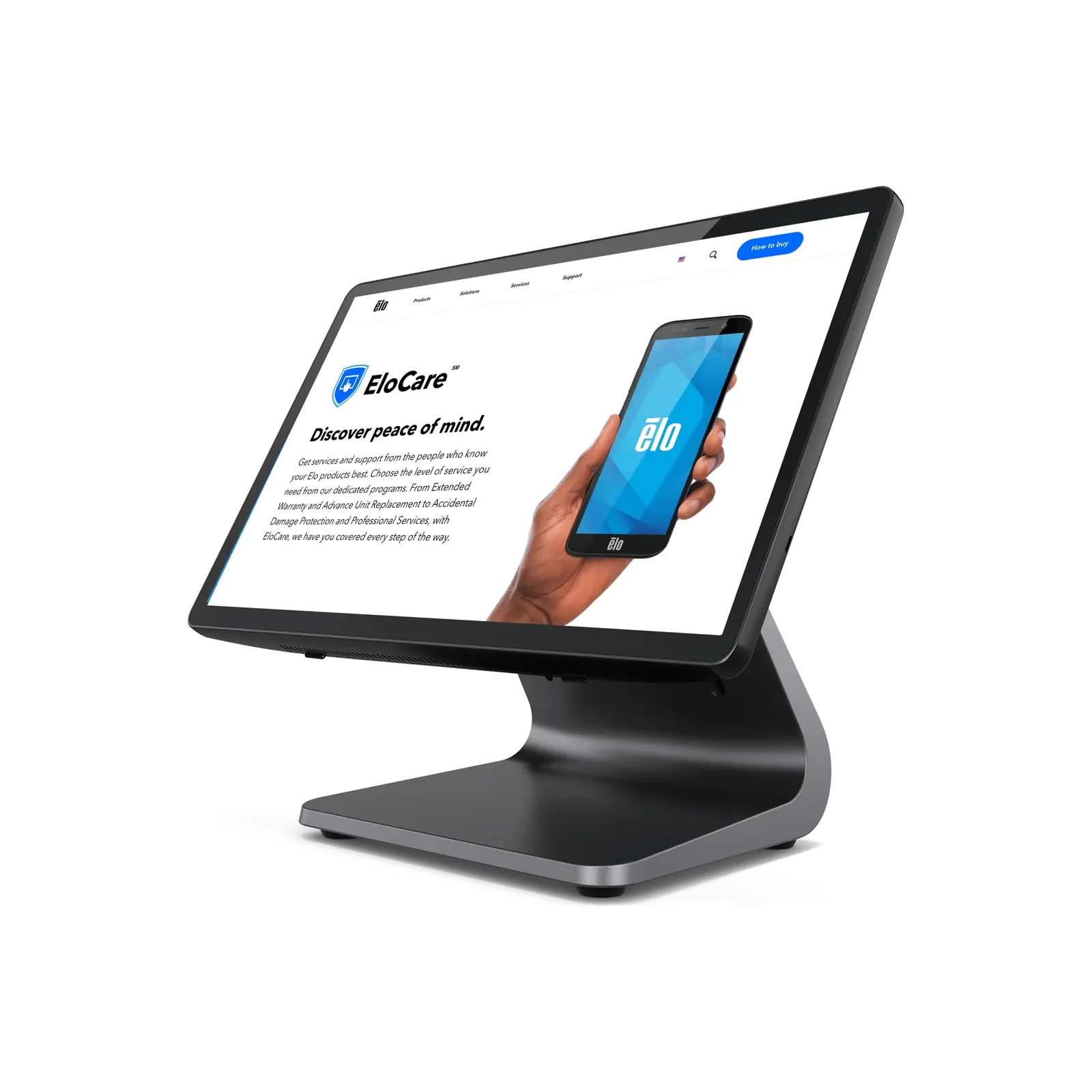Monitor Touch Elo E-Series 3 - vista laterale (con base)