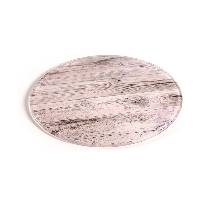 Piatto tondo in plexiglass retrostampato effetto legno SECTPX26W4