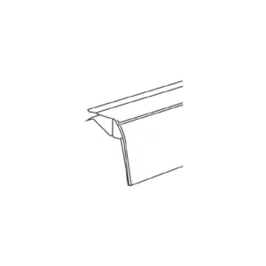 Profilo porta prezzo basculante per ripiani in vetro da 8-12 mm, 131,8 cm, bianco CPPRTVB41301