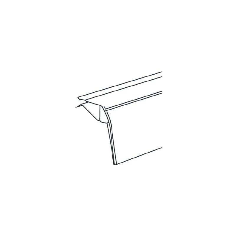 Profilo porta prezzo basculante per ripiani in vetro da 8-12 mm, 131,8 cm, bianco CPPRTVB41301
