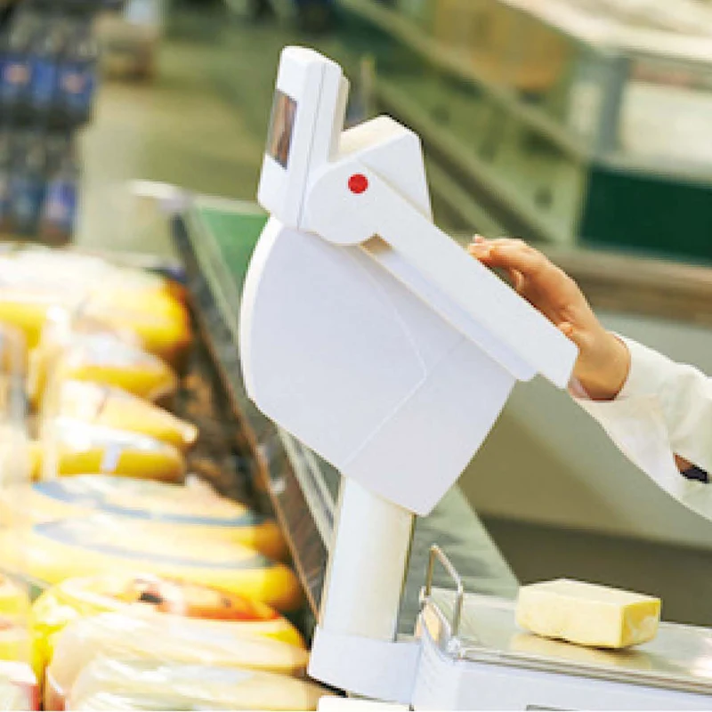 Bilancia al banco gastronomia con stampante per tagliando del peso