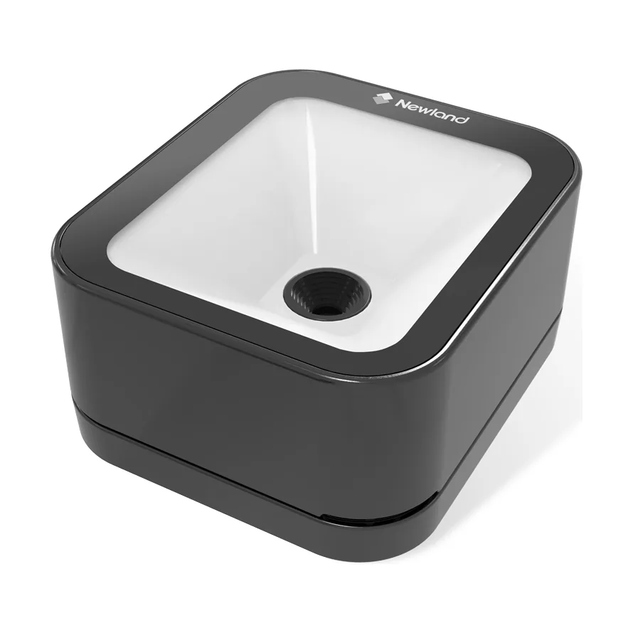 Scanner Newland FR27 Urchin - vista tre quarti dall'alto dall'altro lato, nero