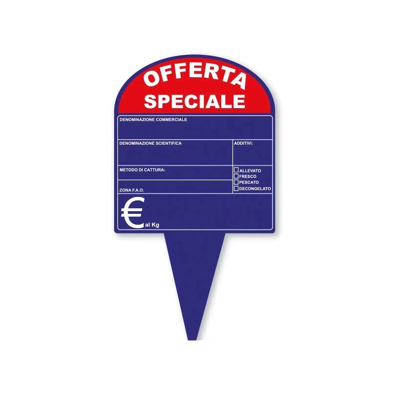 Segnaprezzo cancellabile in plexiglass per pescheria CPLALR0202