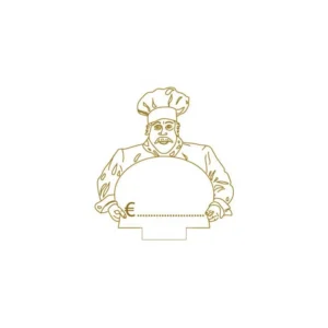 Segnaprezzo cancellabile pasticceria a forma di pasticcere, 8 × 9 cm CPLAP30101