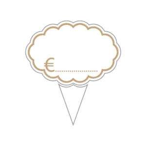 Segnaprezzo cancellabile pasticceria a nuvola con stecco, 9 × 6 cm CPLAP70101