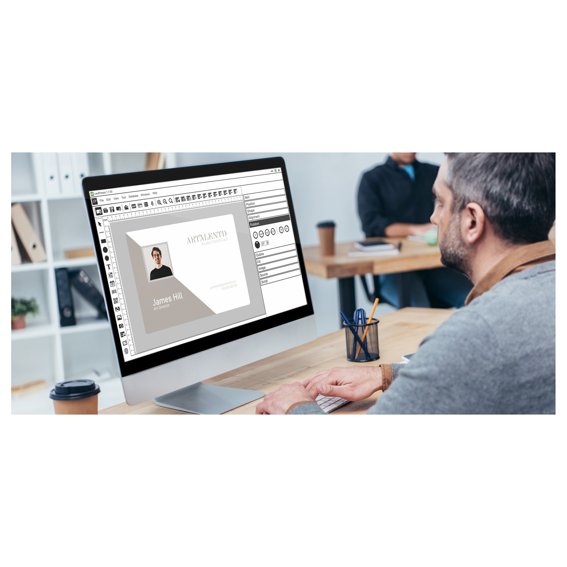 Software cardPresso - editor delle card con un badge di controllo accessi