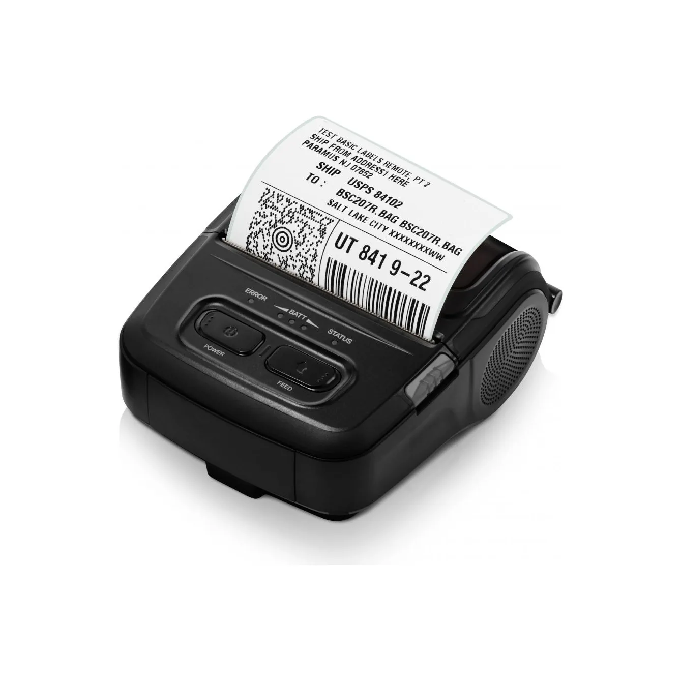 Stampante BIXOLON SPP-L310 - vista tre quarti con etichetta stampata