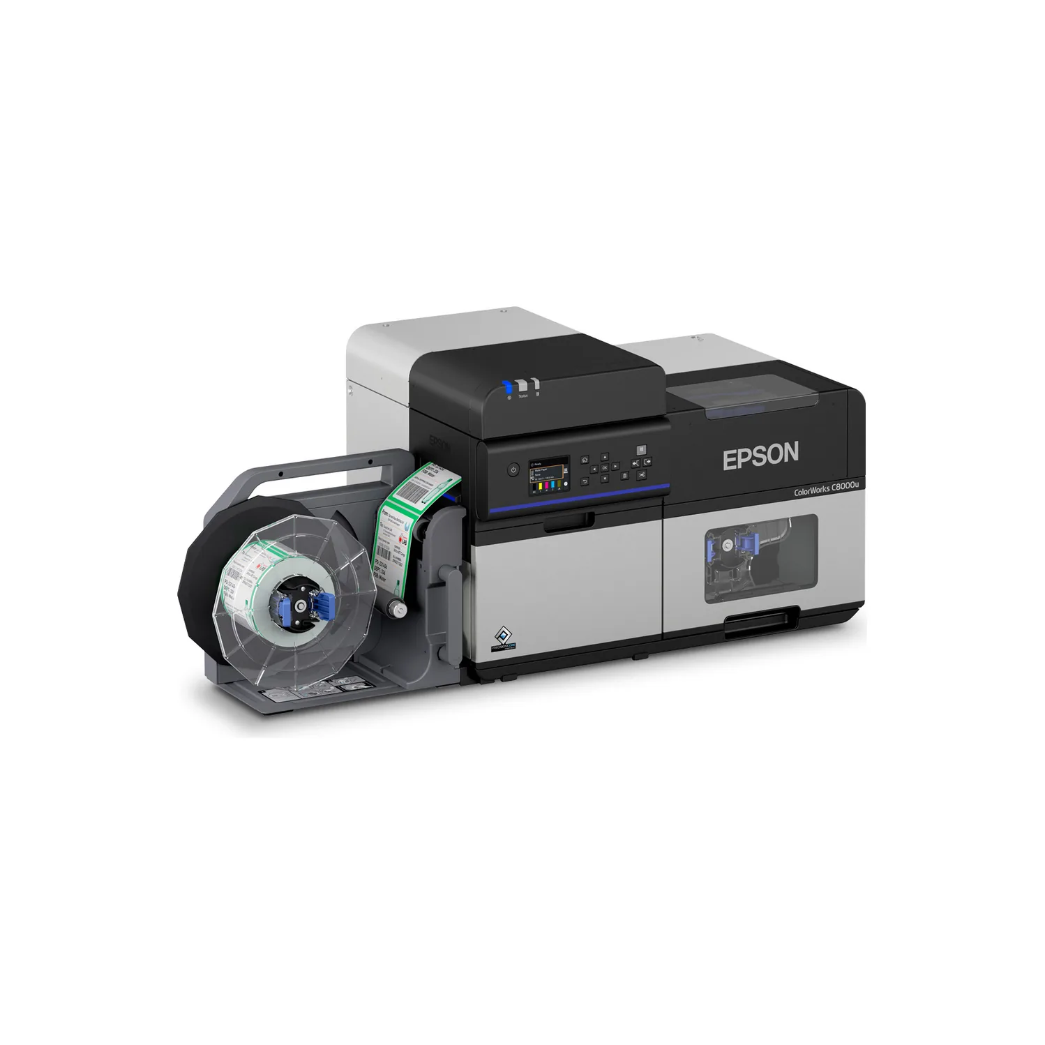 Stampante Epson C8000 - vista lato (con riavvolgitore)