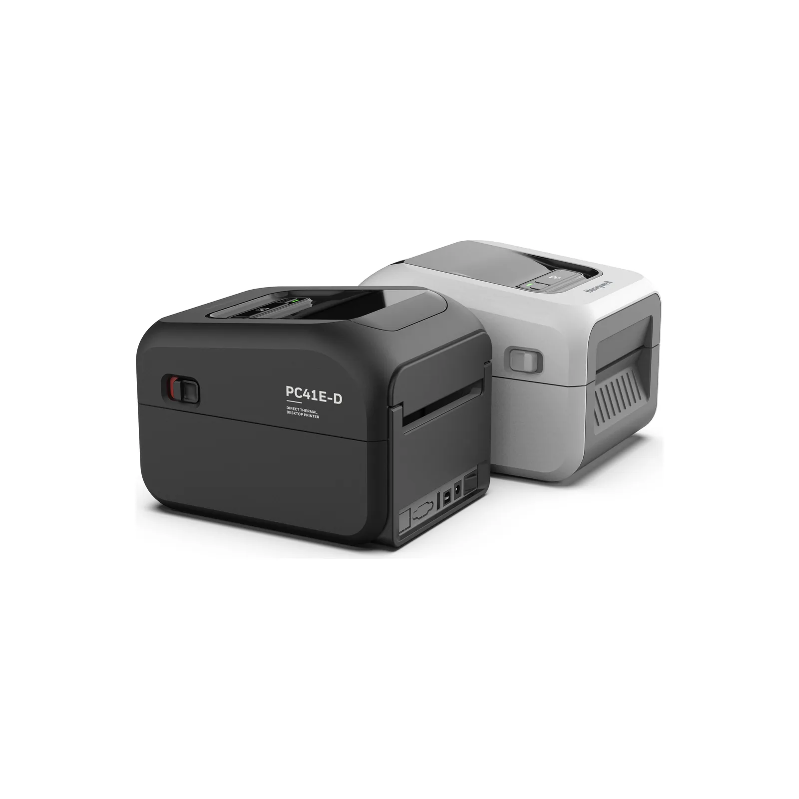 Stampante Honeywell PC41E-D - vista tre quarti posteriore