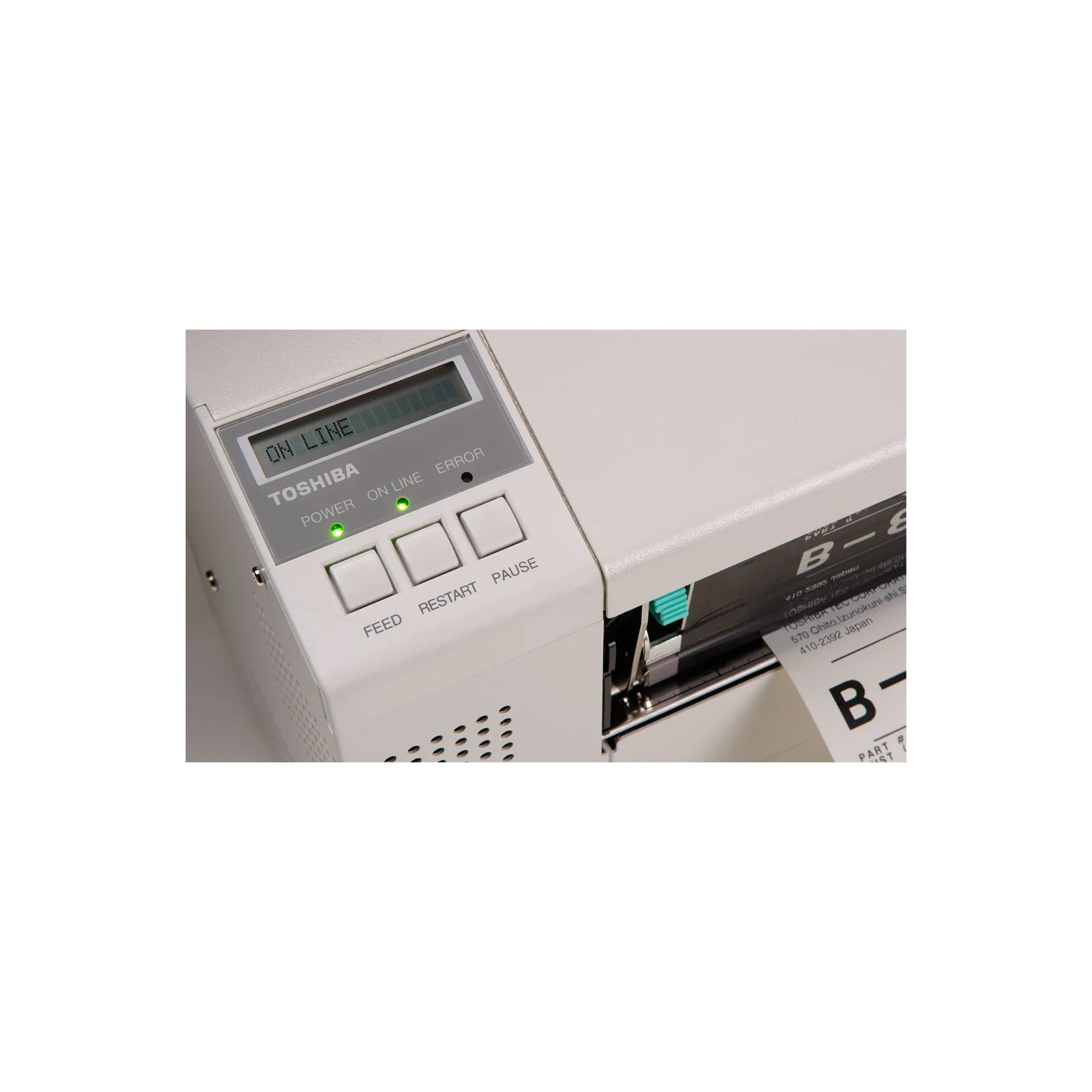 Stampante Toshiba B-852-R - vista dettaglio del pannello comandi e del display