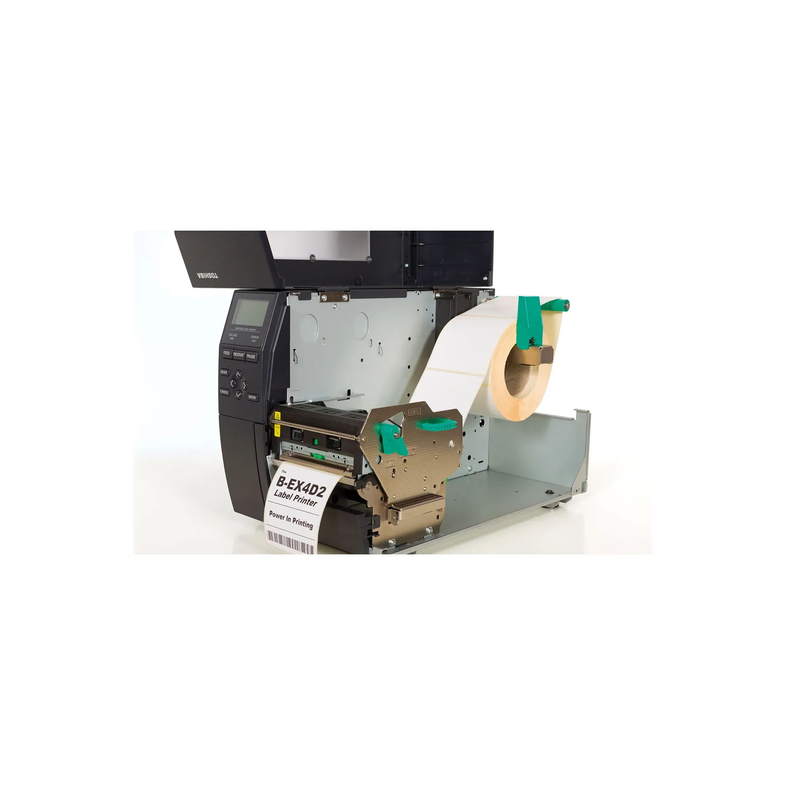 Stampante Toshiba B-EX4D2 - vista aperta, lato sinistro