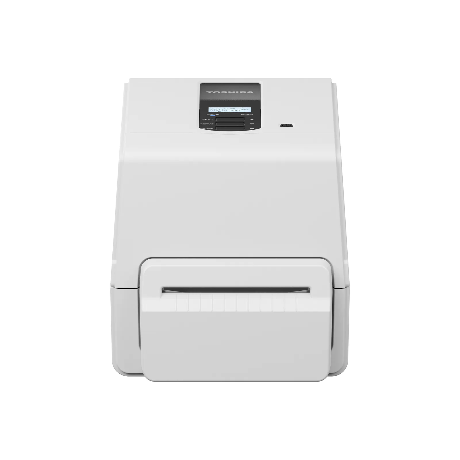 Stampante Toshiba BV410T - vista fronte con modulo taglierina