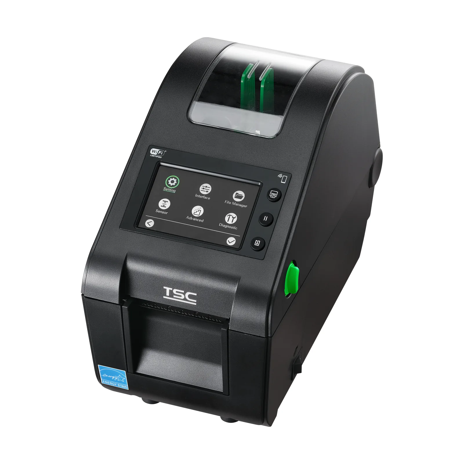 Stampante TSC DH220L - vista versione touch tre quarti
