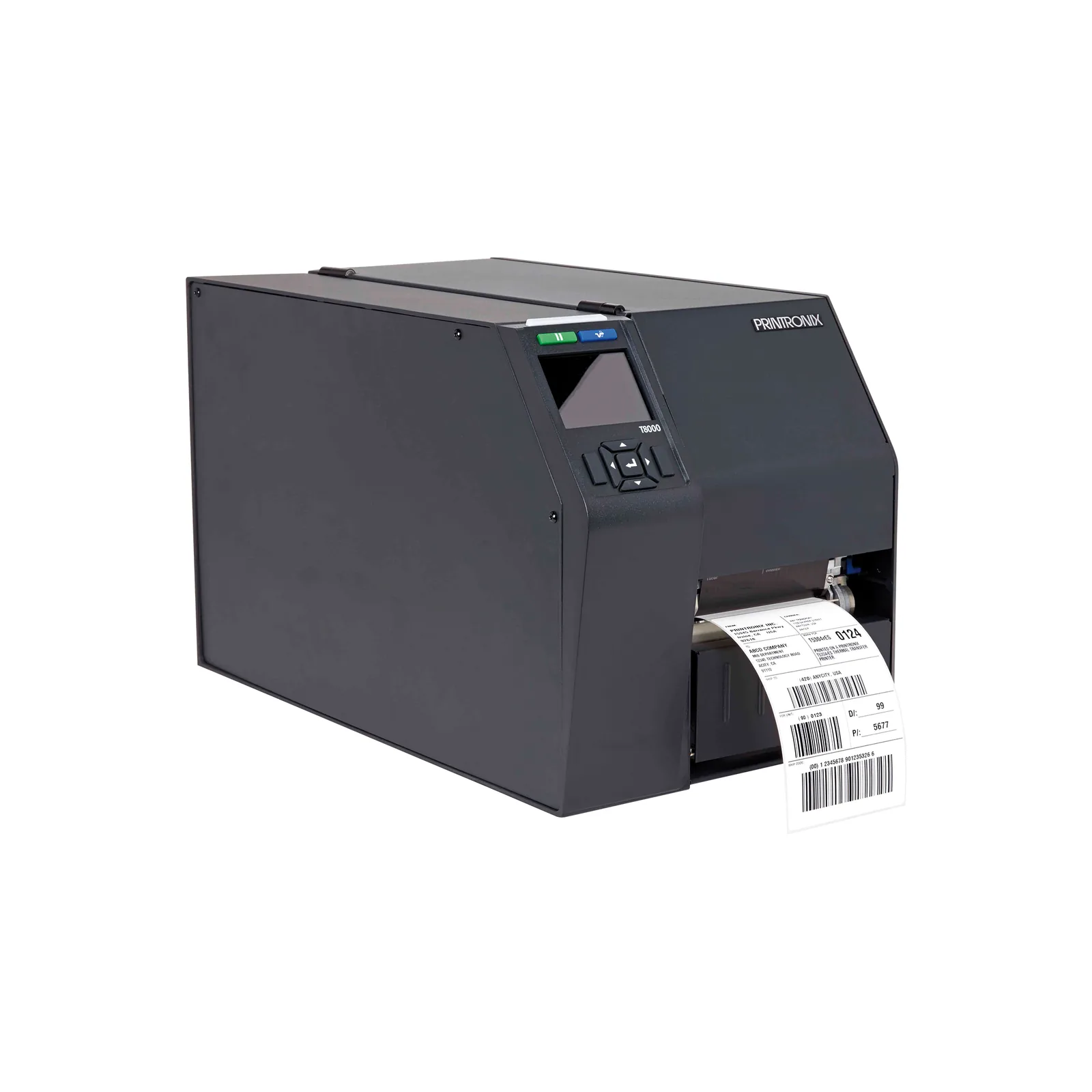 Stampante TSC Printronix T8000 - vista T8000 da 4 pollici (T8204/T8304), vista di tre quarti dal la