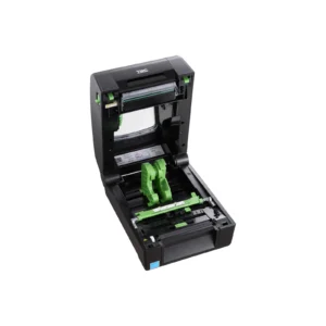 Stampante TSC TH240R - vista TH240 con RFID UHF, scocca nera, coperchio aperto: testina,