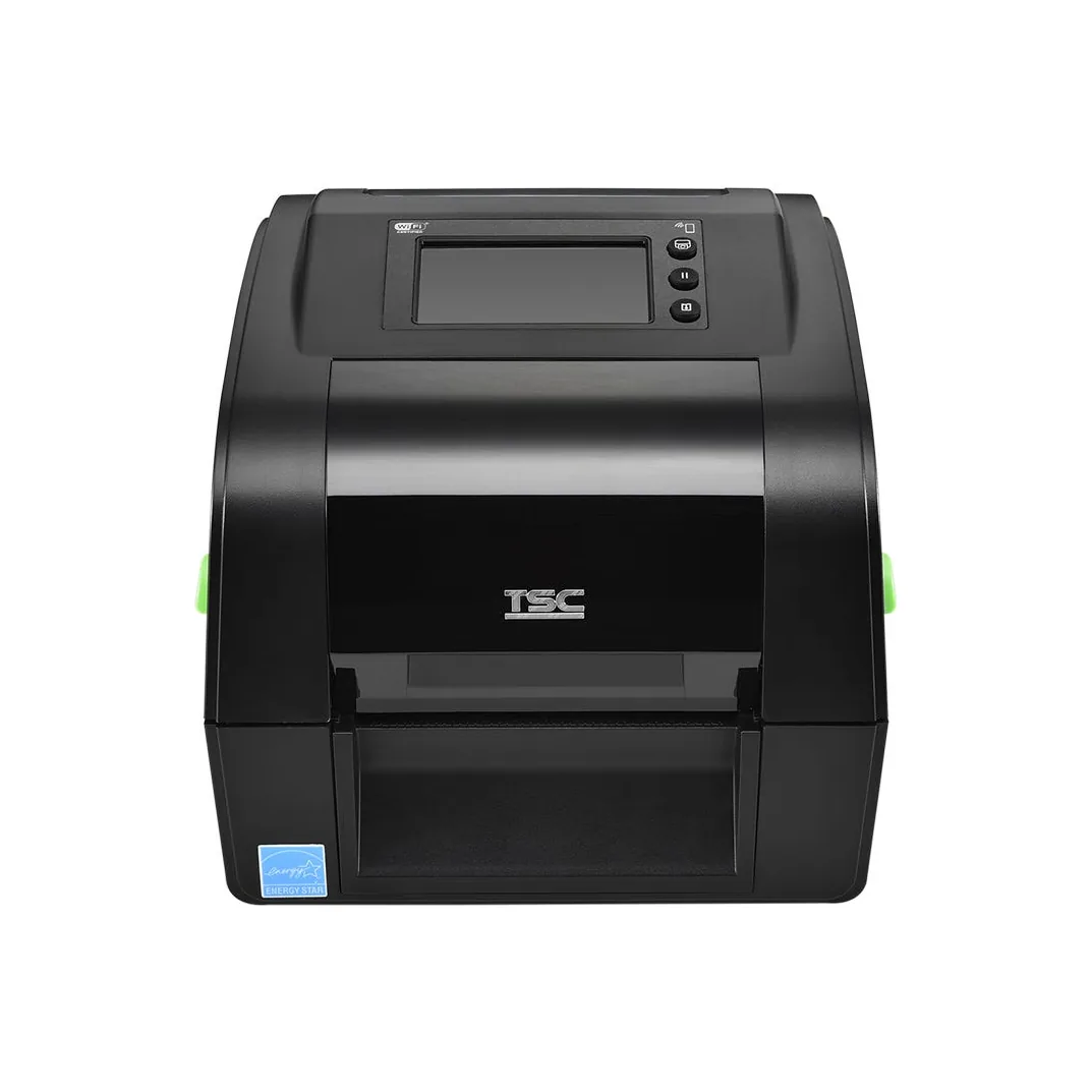 Stampante TSC TH240R - vista th240r nera frontale display spento