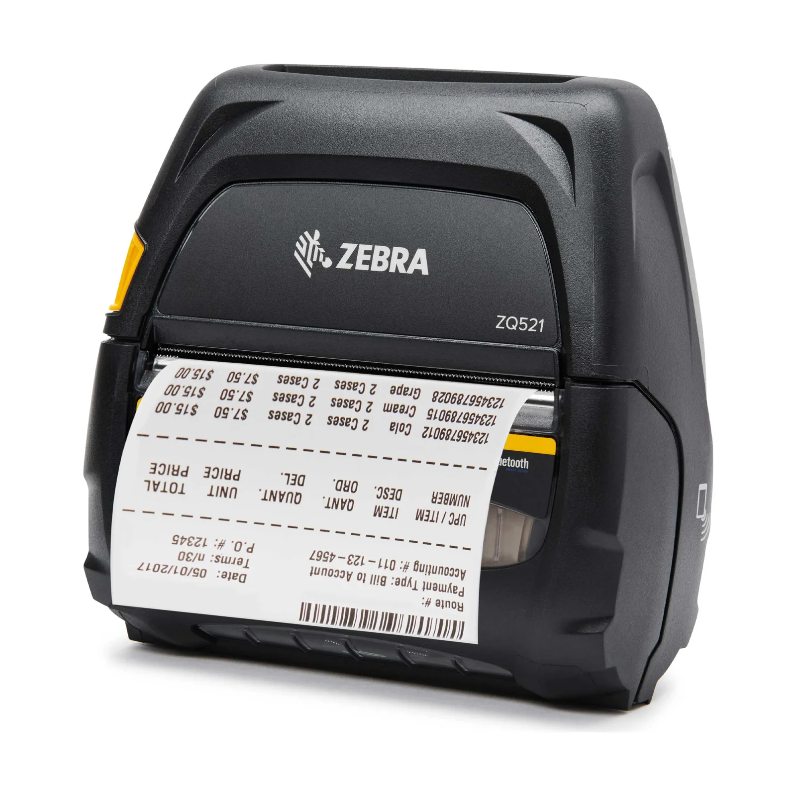 Stampante Zebra ZQ500 - vista tre quarti col lato destro visibile
