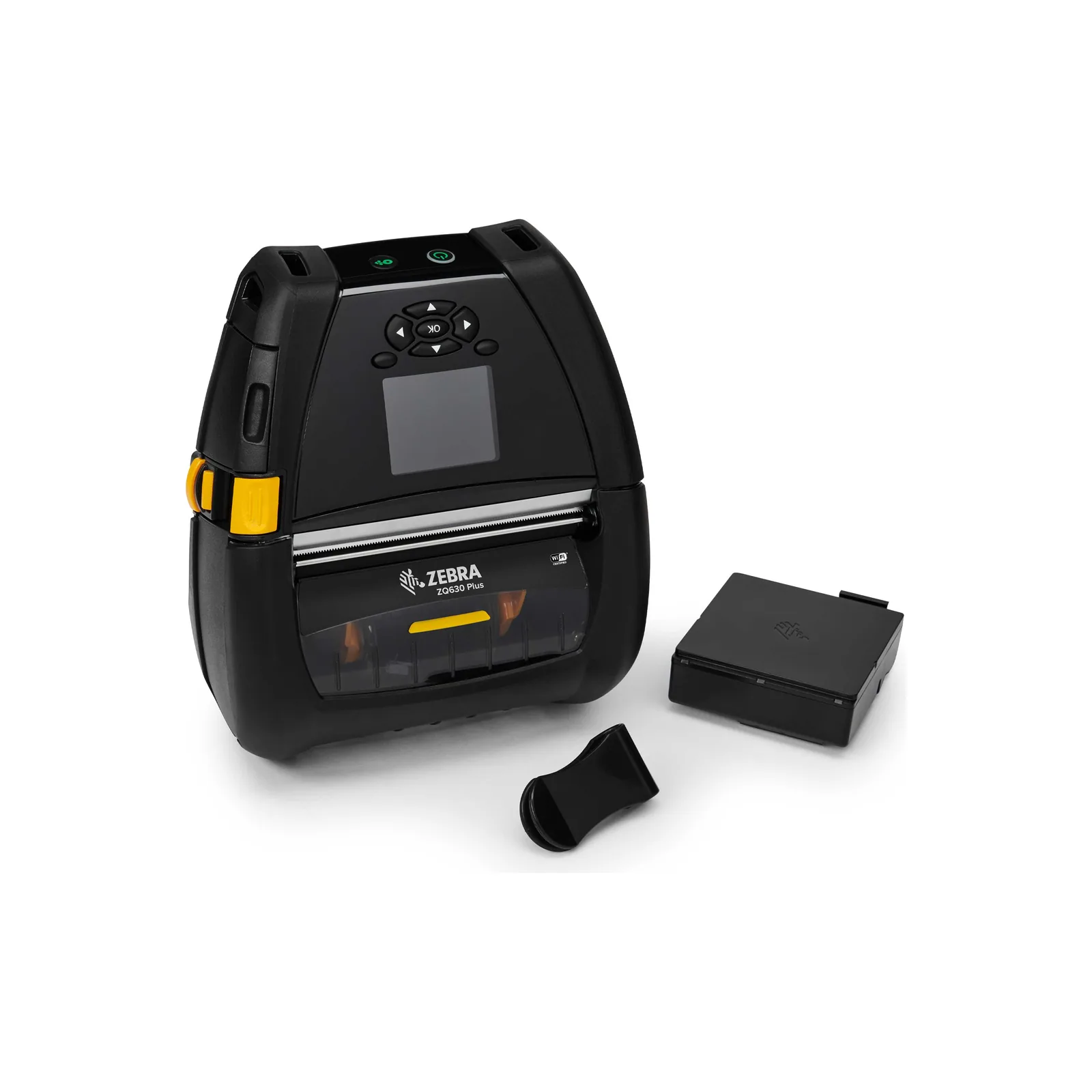 Stampante Zebra ZQ600 Plus - vista fronte (vista standard da scheda prodotto) (contenuto della confezione)