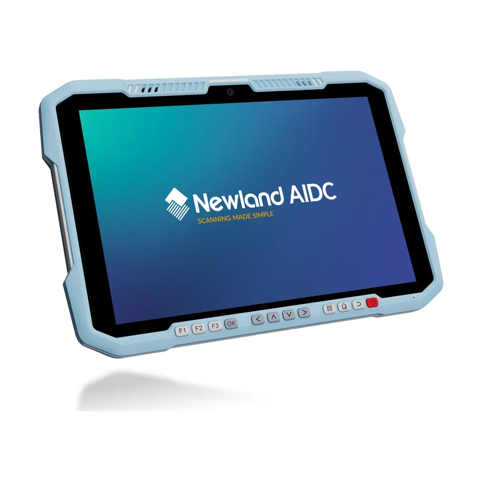 Tablet Newland NQuire 10 Trygon - vista tre quarti, bianco
