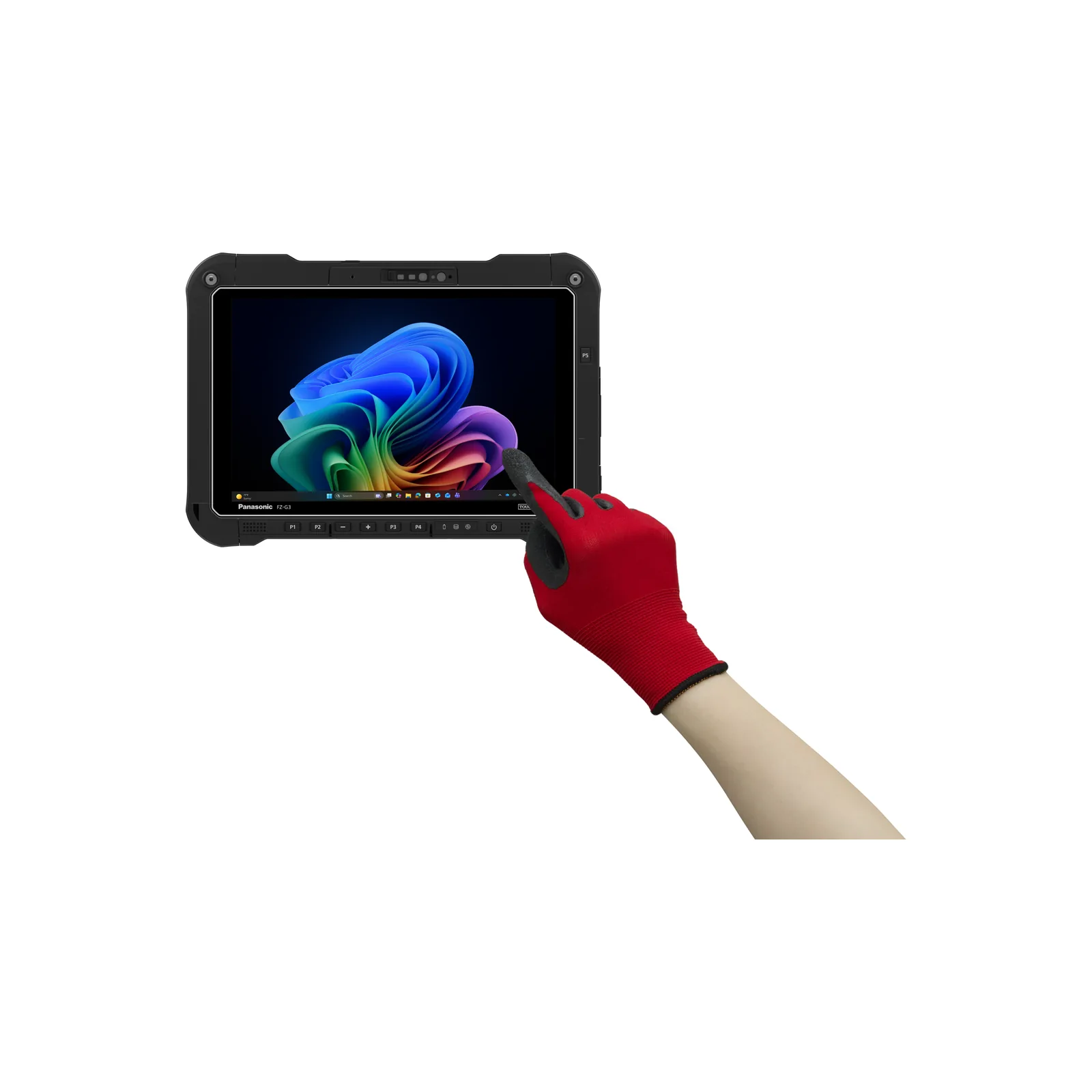 Tablet Panasonic TOUGHBOOK G3 - vista fronte con guanti