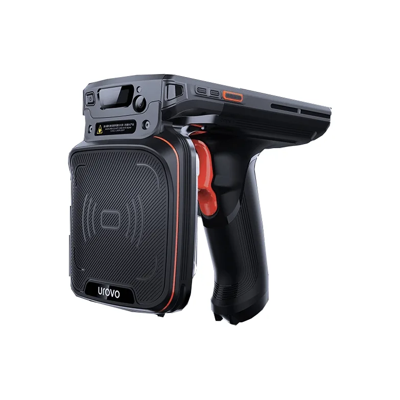 Terminale RFID Urovo DT50P - vista retro con impugnatura RFID