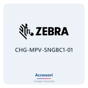 Caricabatterie singolo della batteria stampante Zebra per ZQ220, ZQ120 e ZR138 (CHG-MPV-SNGBC1-01) - immagine illustrativa