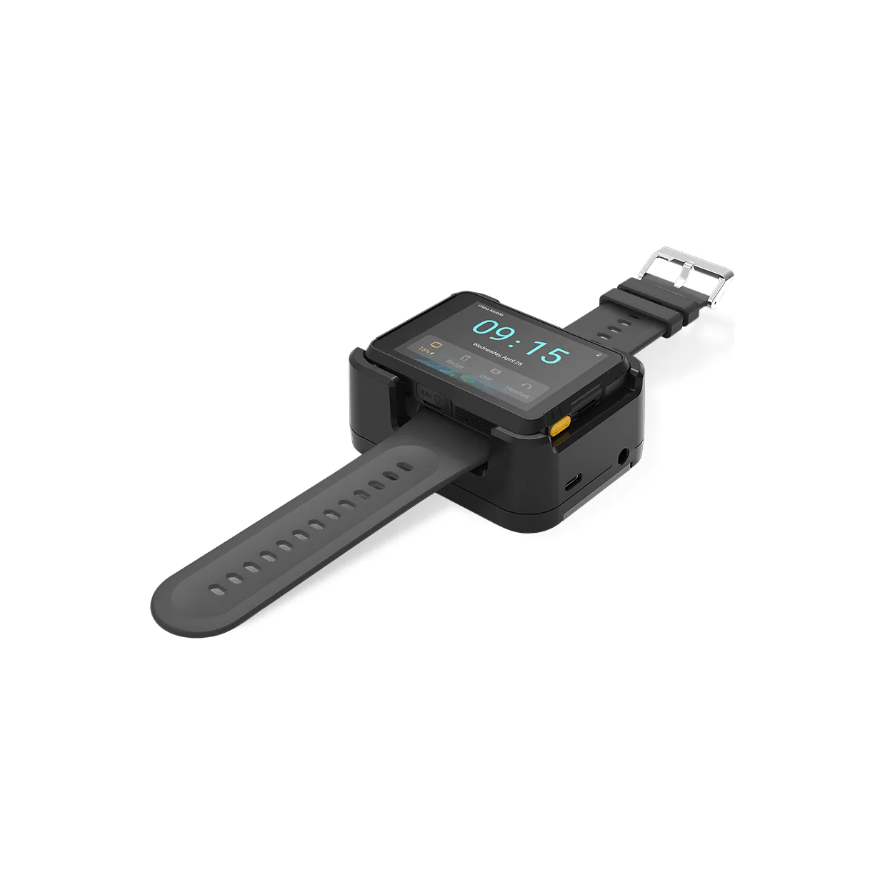 Watch Scanner Newland WD1 Series - vista nella culla di ricarica, display acceso